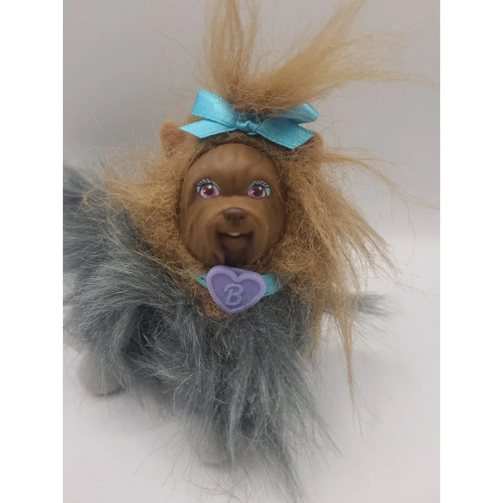 Barbie Pets Yorkie Yorkshire Terrier Dog‎ Figure Brown Grey Mattel 1998 Rare